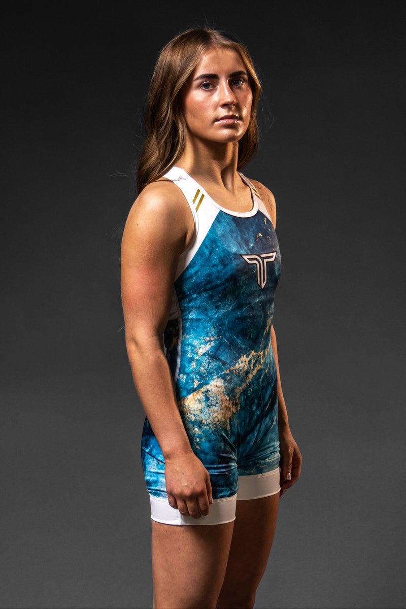 Marble Women's Competition Singlet - Turquoise