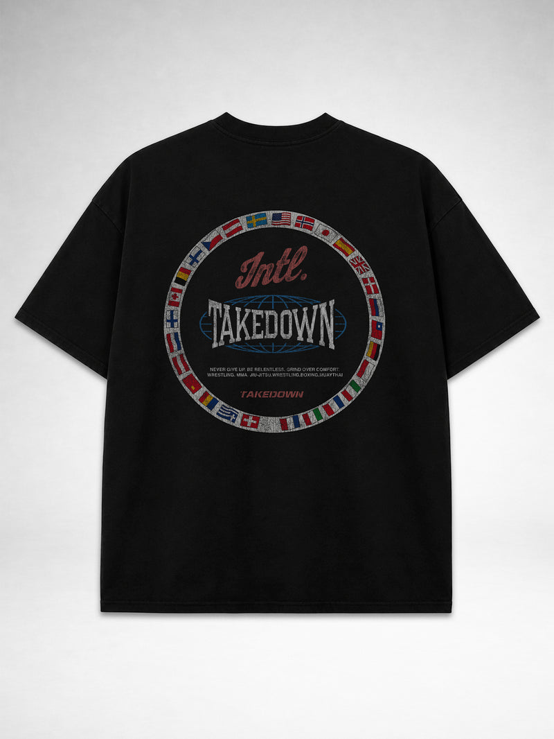Takedown Oversized Tee - International Ring - Black