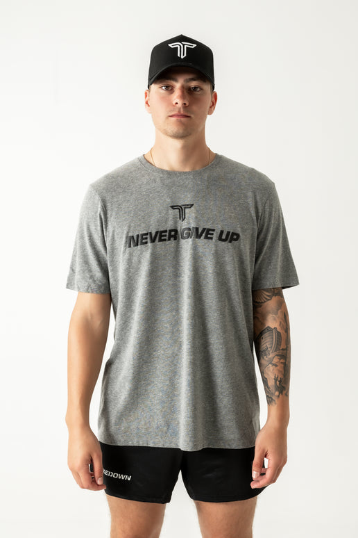 Never Give Up Triblend T-Shirt - Grey