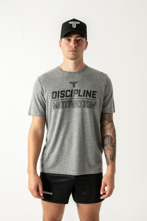 Discipline Over Motivation Triblend T-Shirt - Grey