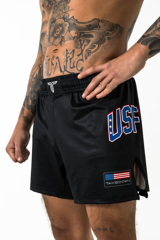 US Fight Club Fight Shorts (5”&7“ Inseam) - Black