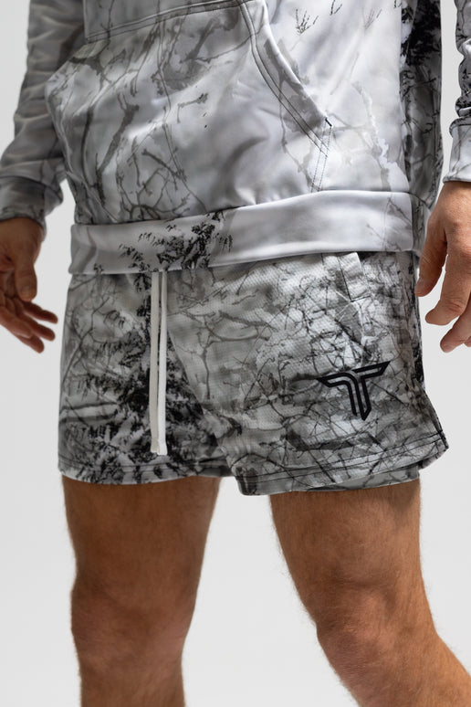 Snow Hunter Camo Mesh Training Short (5” Inseam)