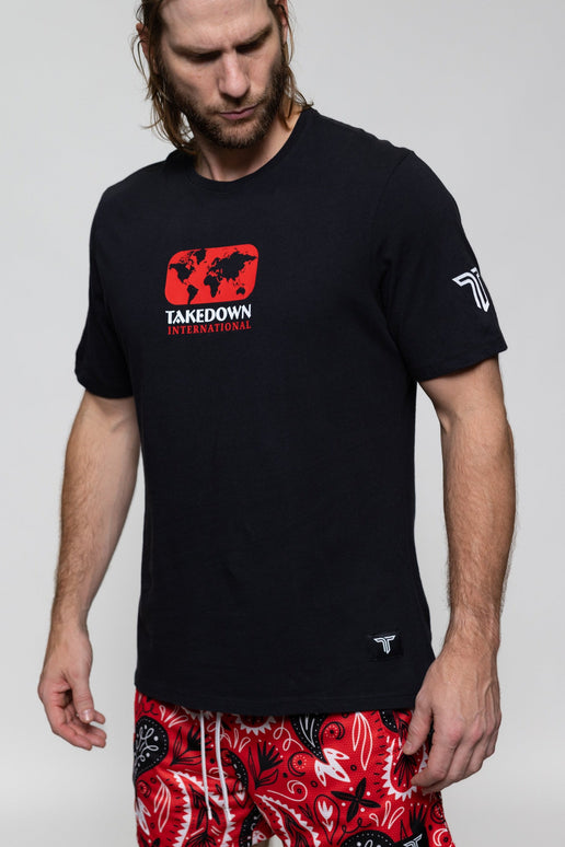 Red Map T-Shirt - Black