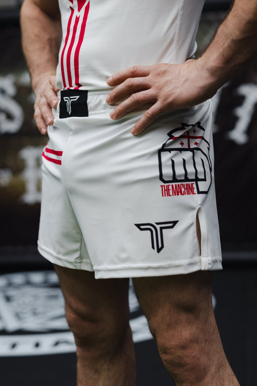 Merab Dvalishvili Fight Shorts (5” Inseam) - White