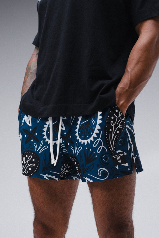 Bandana Gym Shorts (5” & 7” Inseam) - Blue