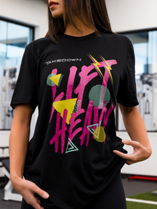 Lift Heavy Neon Graphic T-Shirt - Black