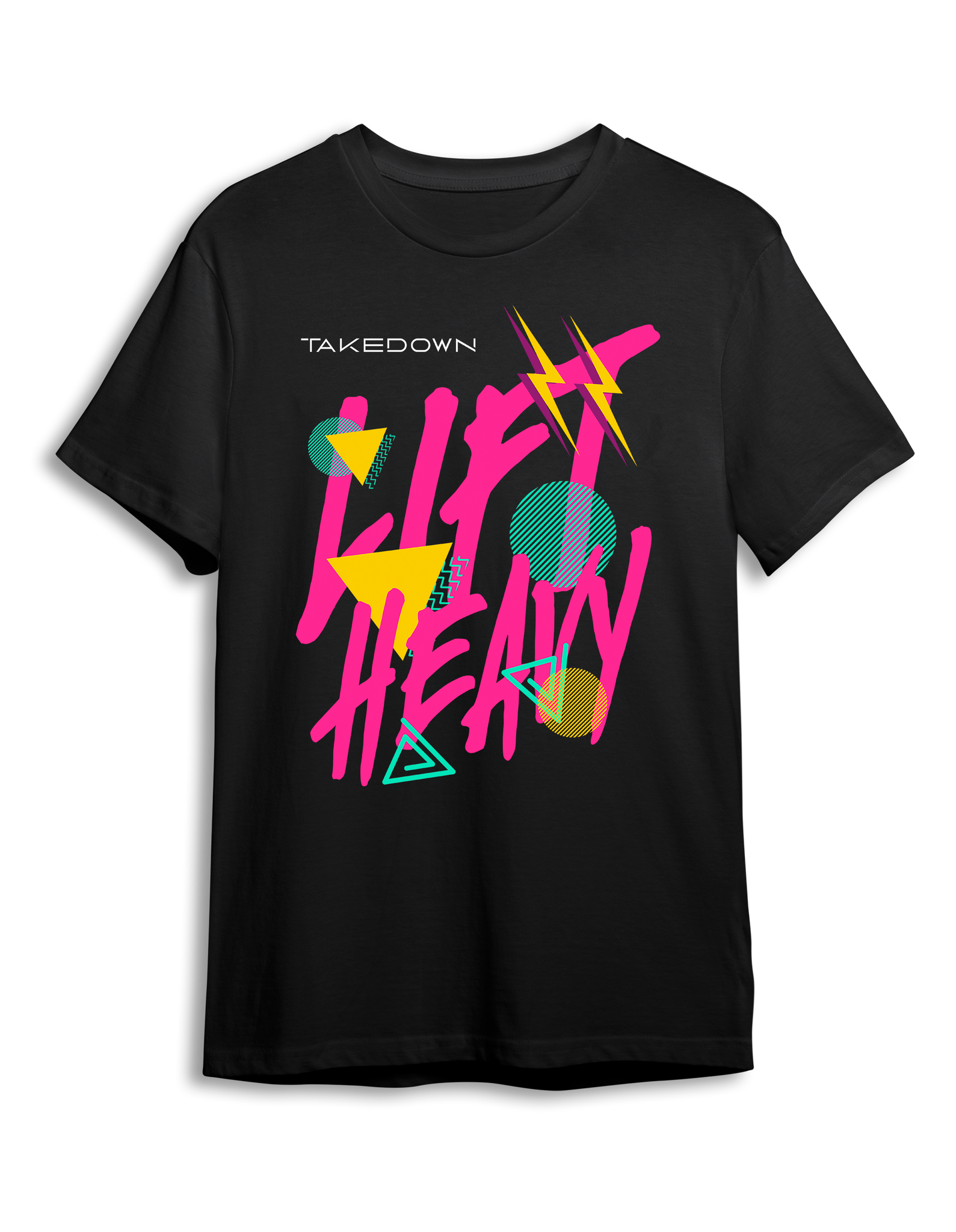 Lift Heavy Neon Graphic T-Shirt - Black