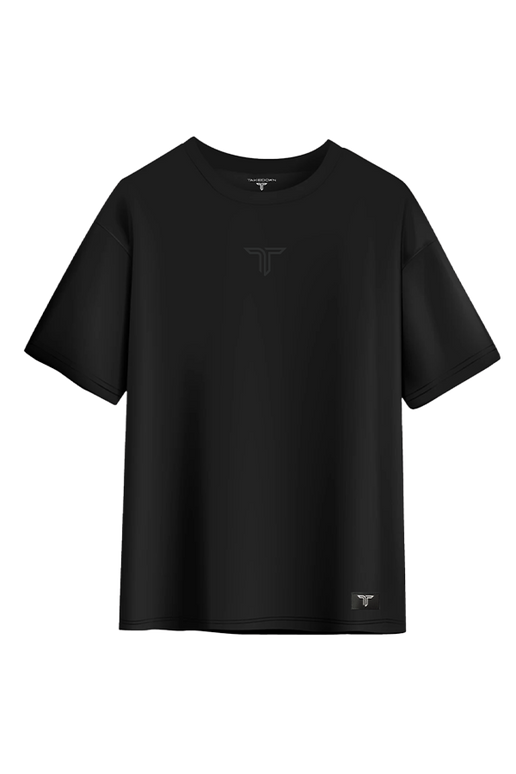 Logo Stack Oversized T-Shirt - Black