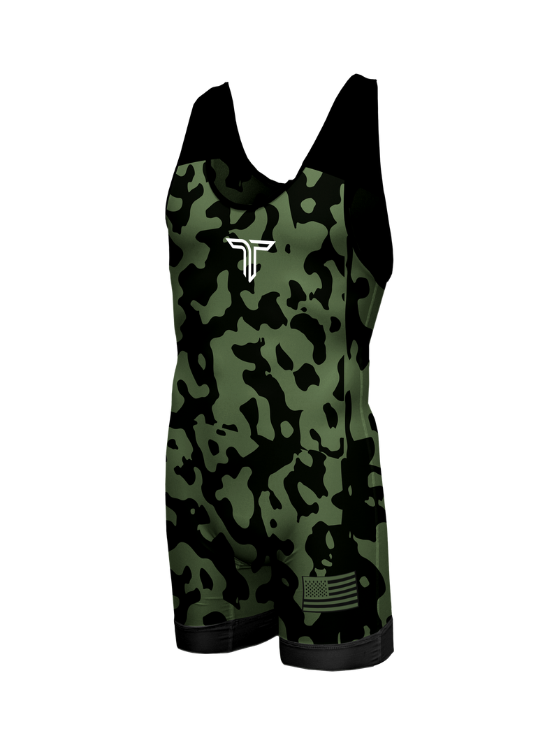 Youth Patriot Series V2 Wrestling Singlet - Marsh Green