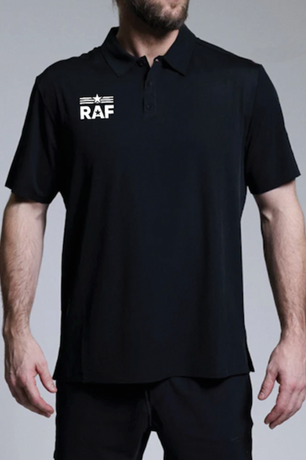 RAF Logo Tech Polo - Black