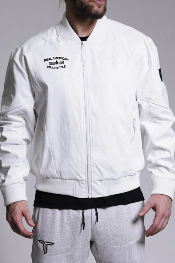 Real American Freestyle Oversized Bomber Jacket - White