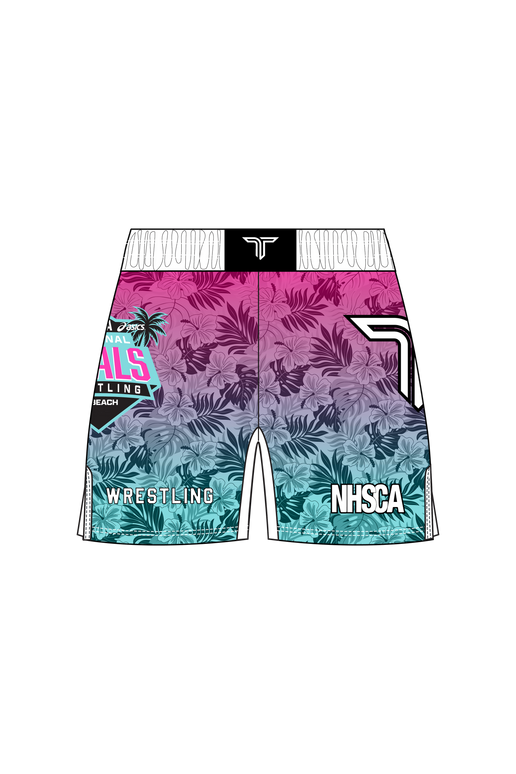 2025 NHSCA Duals Fight Short - Pink/Blue (5” Inseam)