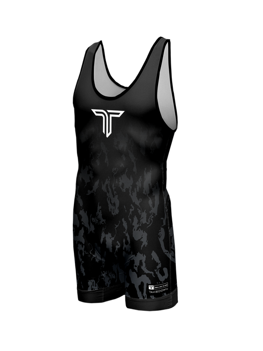 Particle Camo Black Wrestling Singlet