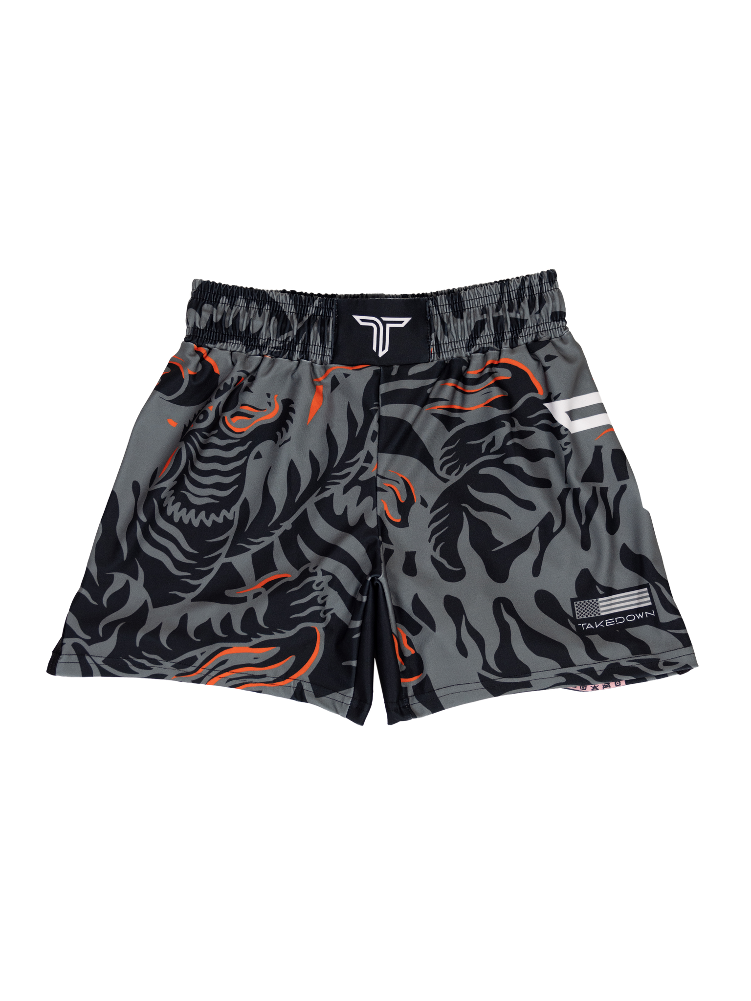 'Tiger Fight' Fight Shorts - Fire Grey (5"&7" Inseam)