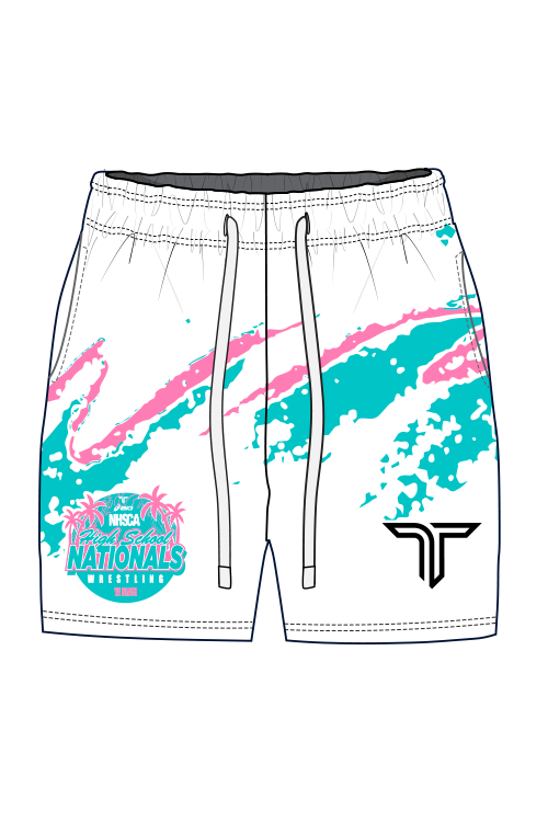 Youth 2026 NHSCA Nationals Mesh Short - White (5” Inseam)