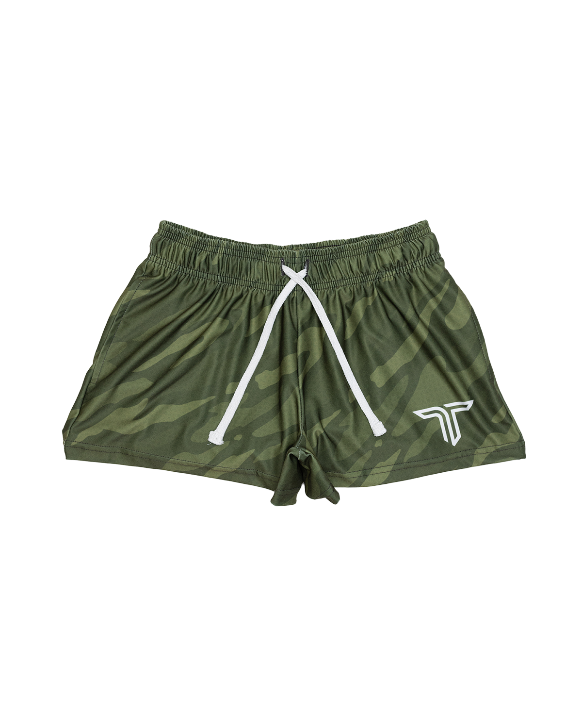 Green Ghost Camo Women's Gym Shorts (3" Inseam)