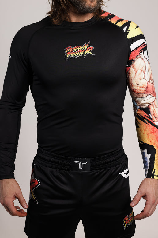 Takedown Fighter Long-Sleeve Rashguard - Black