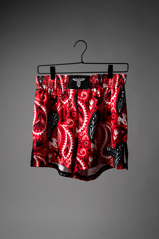 Youth Bandana Fight Shorts - Red