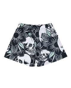 Floral Skulls Mesh Rec Shorts