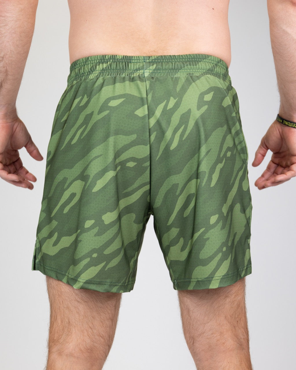 Green Ghost Camo Gym Shorts (5"&7" Inseam)