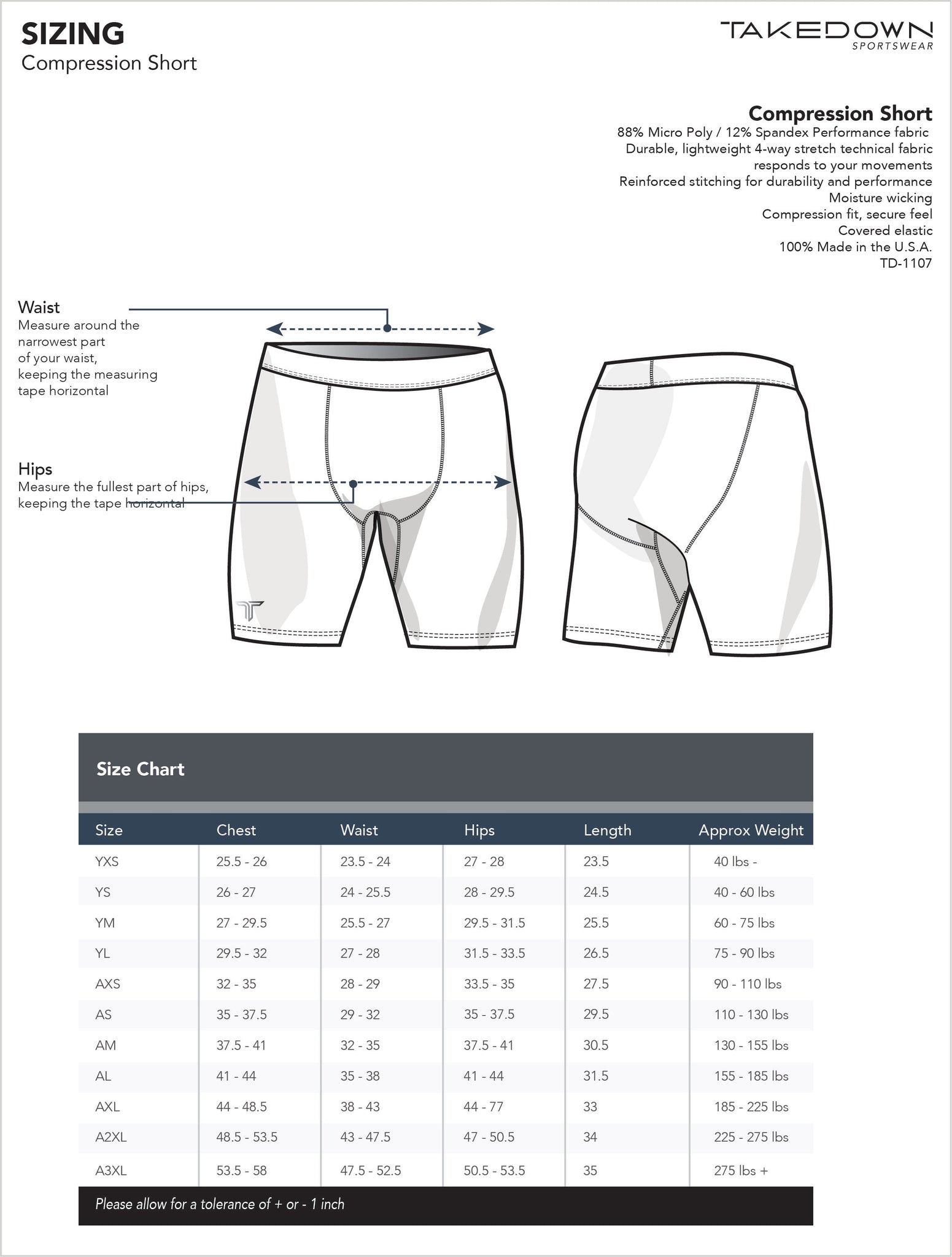 TD-CS-002 360° Custom Compression Shorts