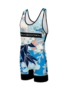 Blue Hawaiian Wrestling Singlet