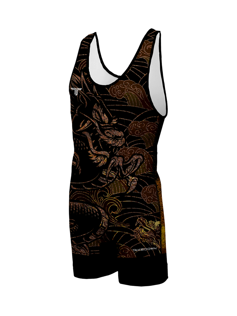 Dragon Wrestling Singlet - Black