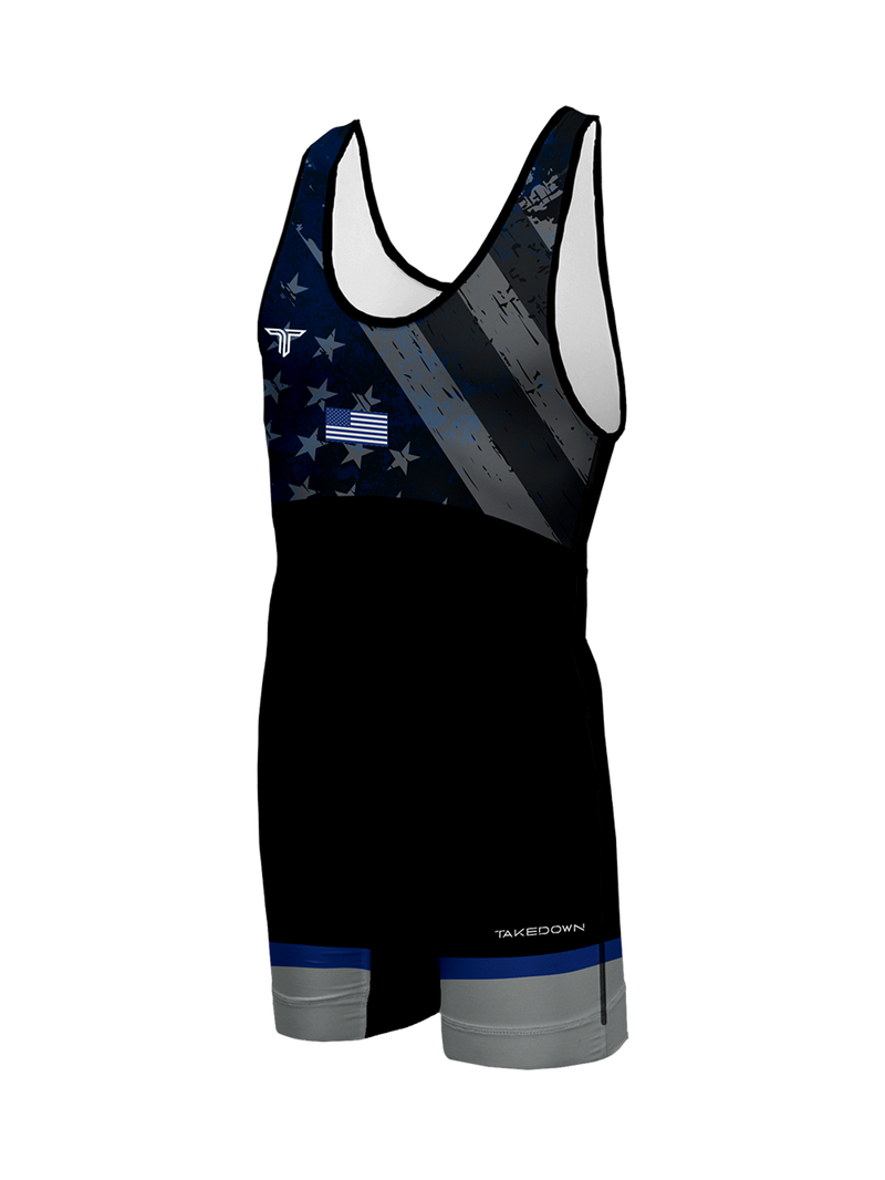 Youth Blue Flag Wrestling Singlet